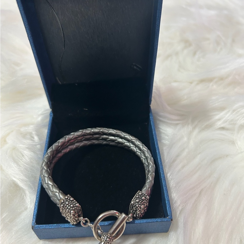 Michael Dawkins Silver Textured Bracelet